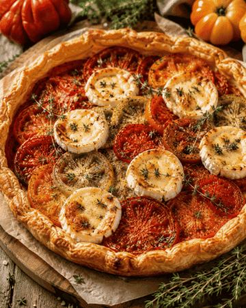 tartae provençale aux tomates anciennes, Picodon et thym